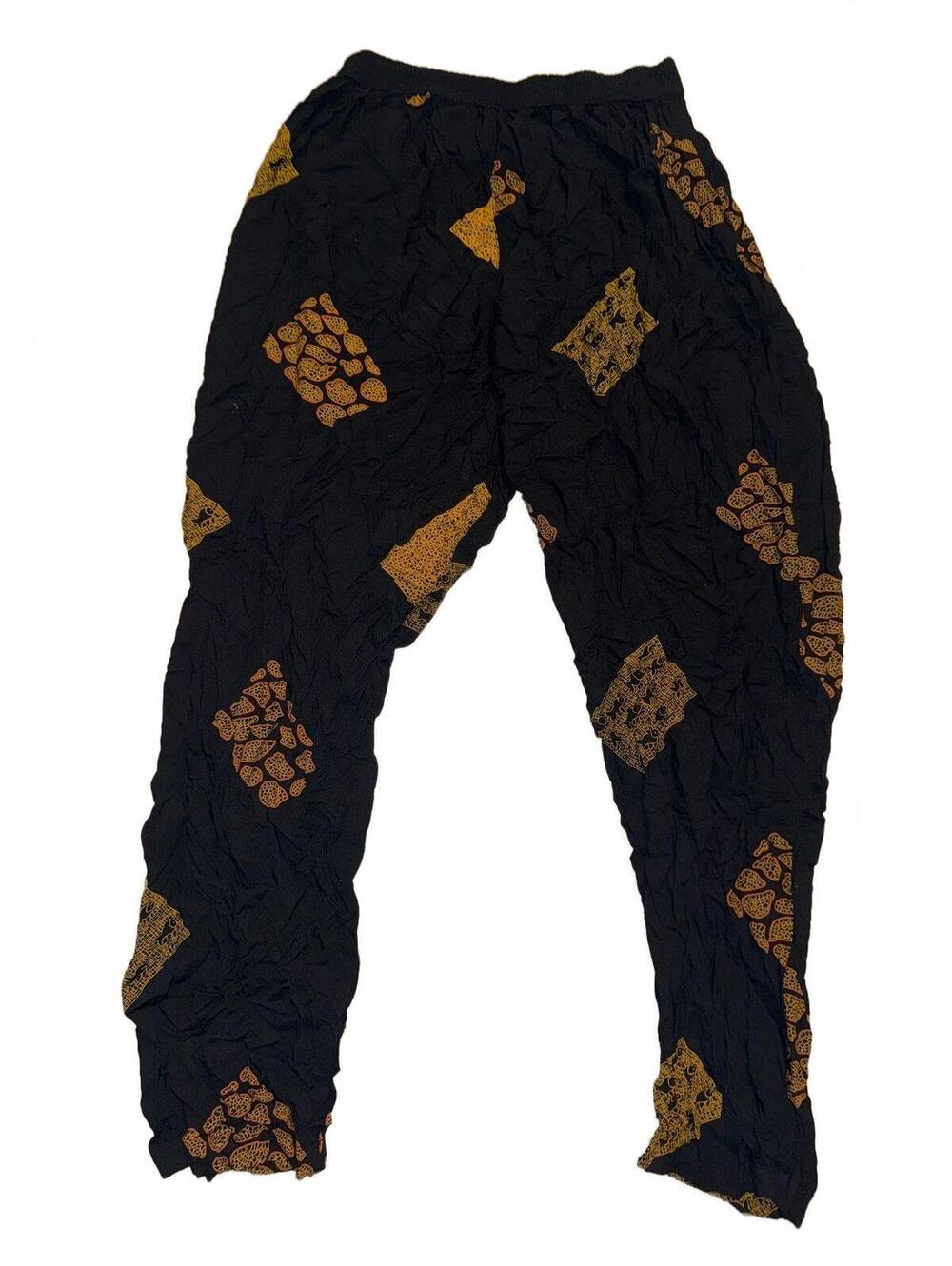 Vintage Women's Freestyle Black Casual Pants Size 26" Waist With Elastic Waist